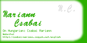 mariann csabai business card